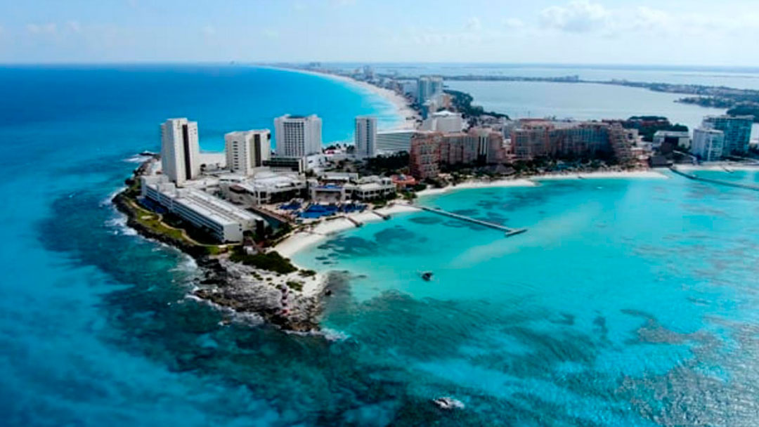 Vista aérea de Cancún, Quintana Roo