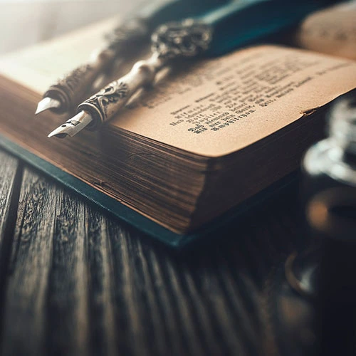Libro, lectura, escritura, pluma fuente